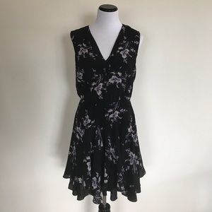 Rebecca Taylor Black Floral Patterned Dress
