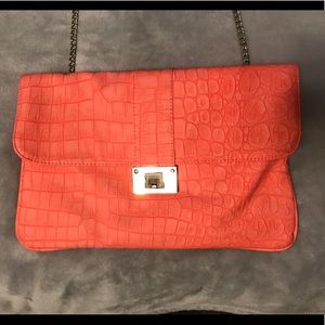 Pink Faux Leather Crossbody Bag