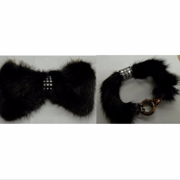 Genuine Mink Fur Bracelet and Barrette