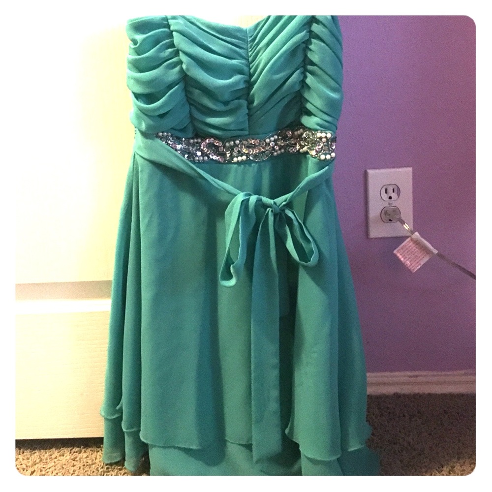Dillard's teal formal dress