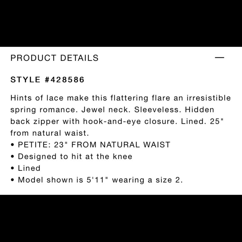 Ann Taylor sleeveless lace trim flare 👗 - Picture 6 of 6