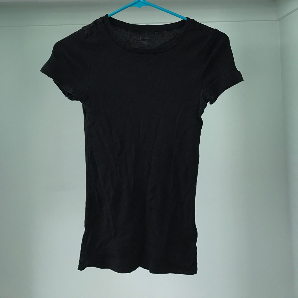 J. Crew Black Fitted Tee Crew Neck