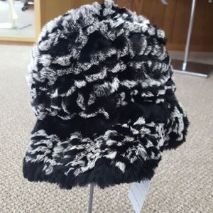 Knitted Rex Rabbit Fur Hat