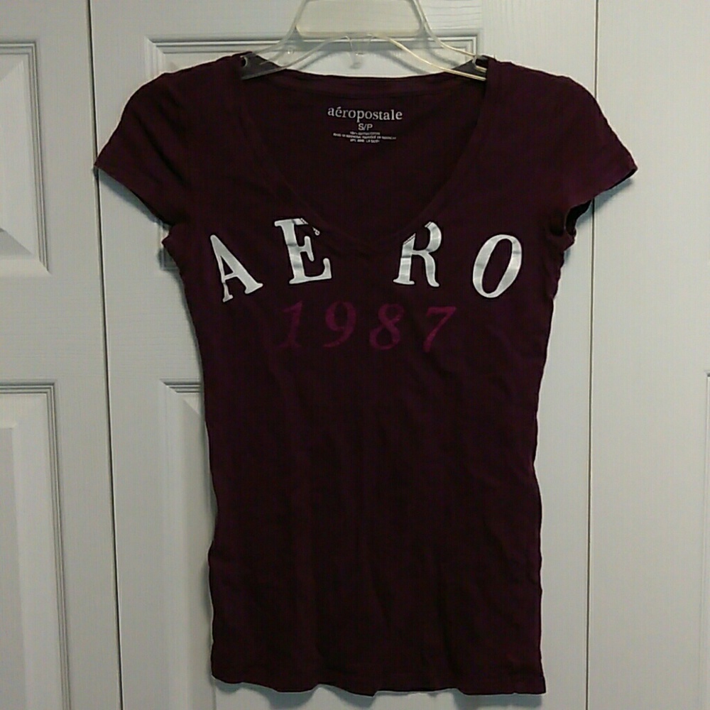 Aero S/P Plum cap sleeve t-shirt
