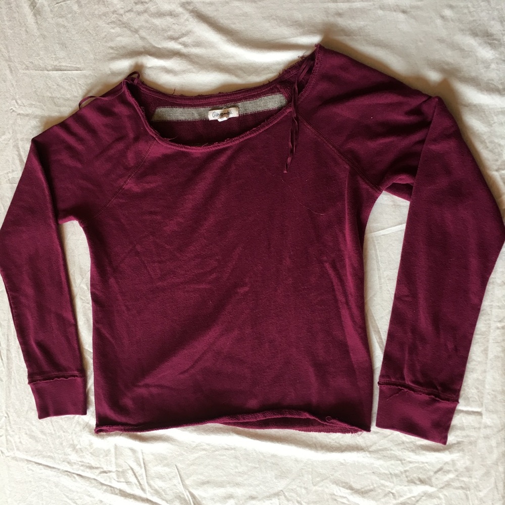 Aeropostale sweater with knit striped back