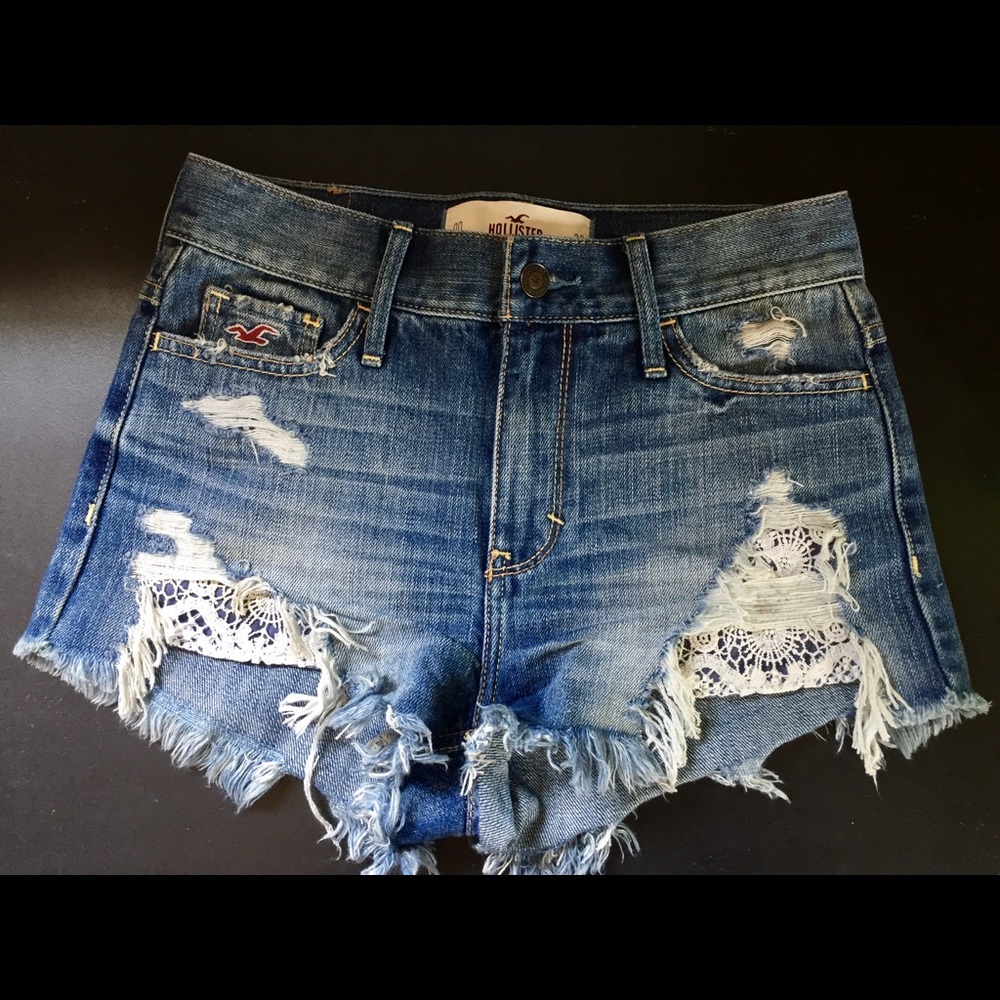 Hollister High Rise Cut-offs with Lace Pockets