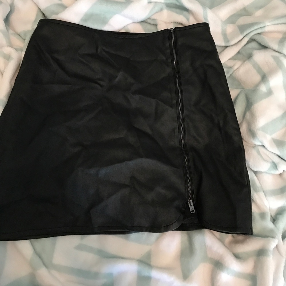 Hollister Leather Zip Up Skirt