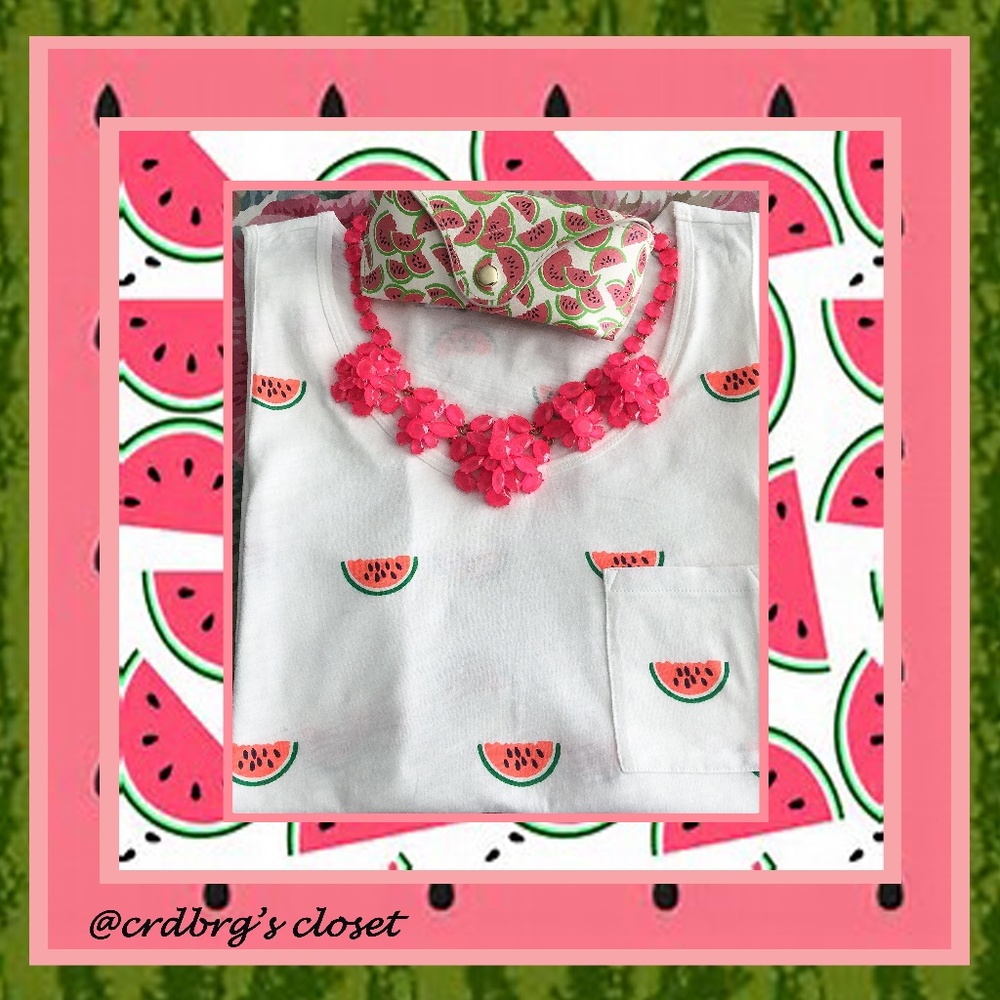 NWT, JCrew Watermelon Tank & Sunglasses Case