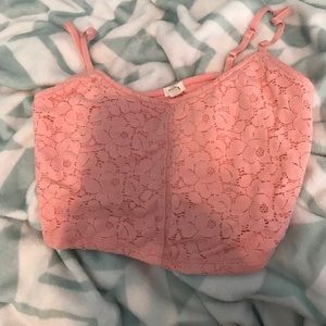 Lace Pink Crop Top
