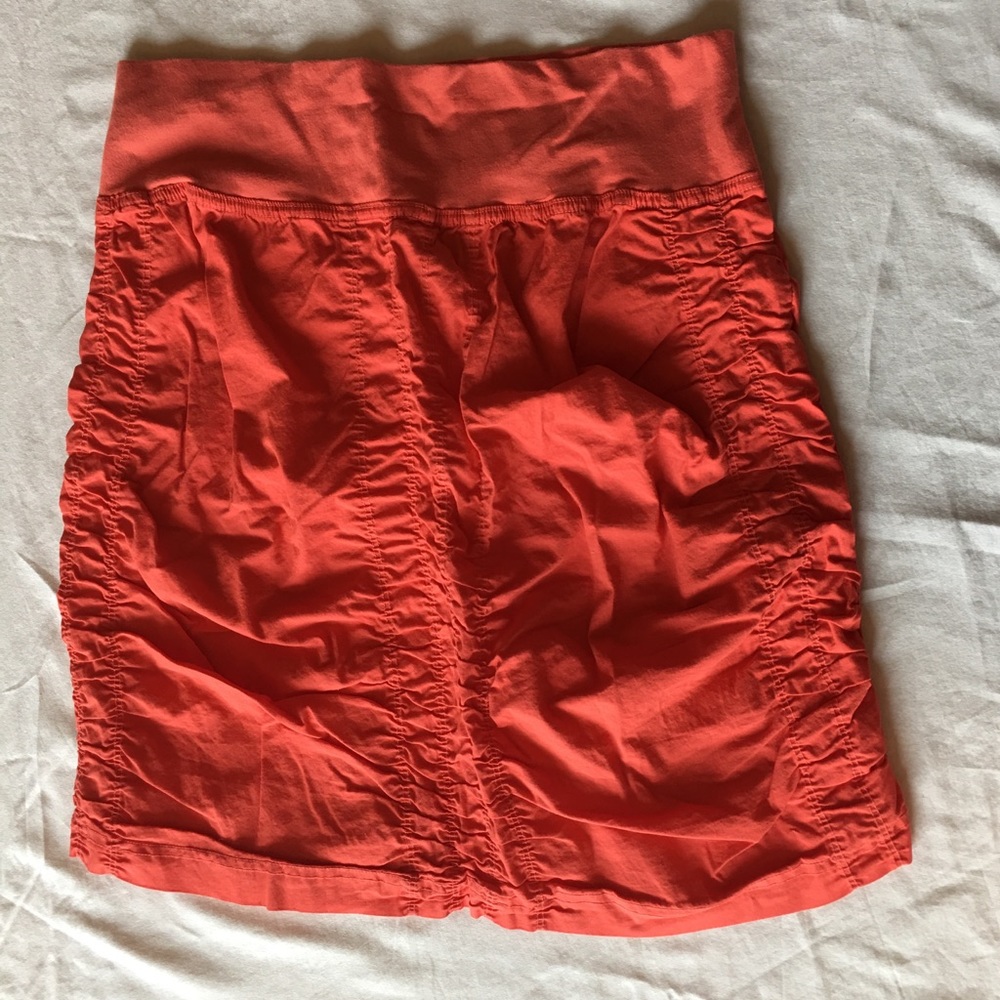 Peach ruffle pencil skirt
