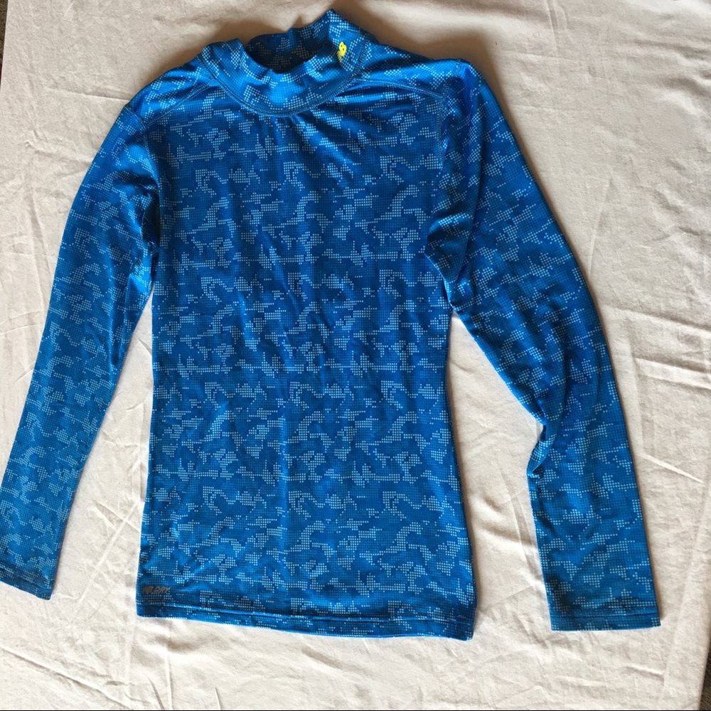 Dry fit blue pattern long sleeve shirt