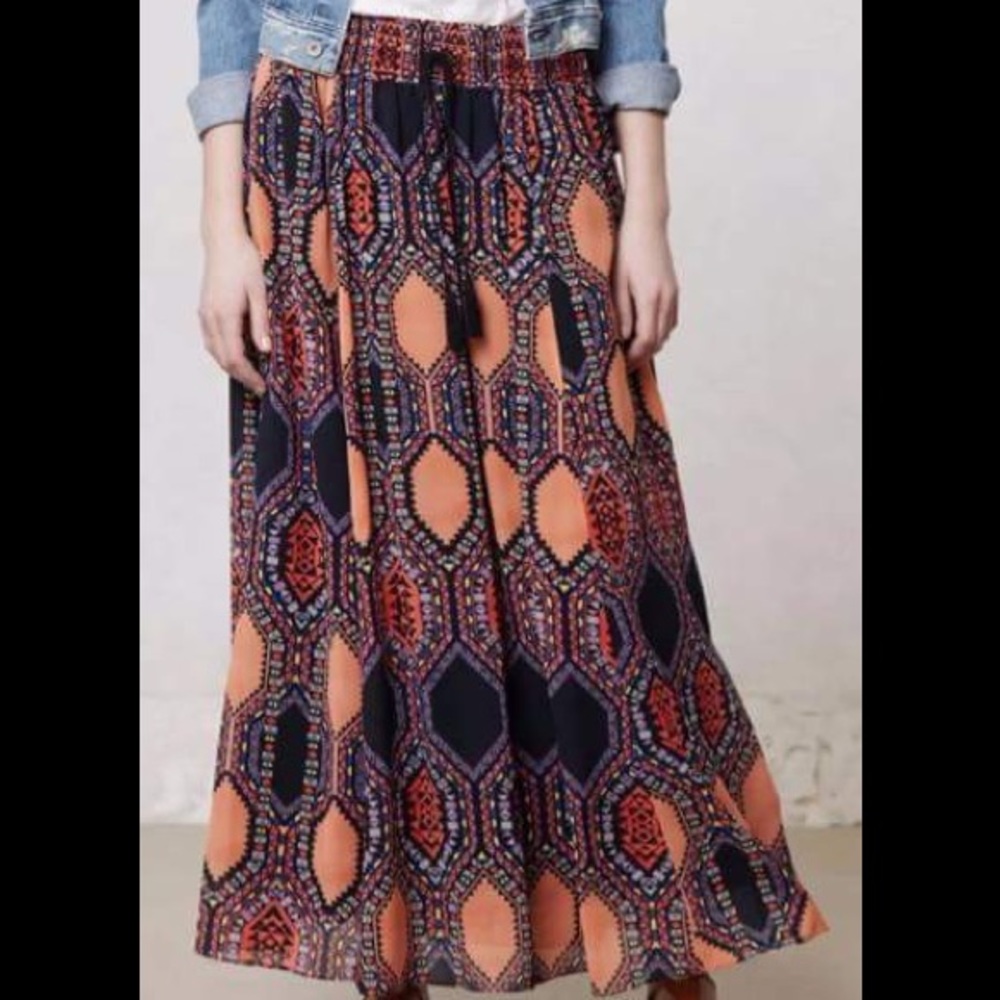 Anthropologie Meave Hexprint Maxi Skirt Medium
