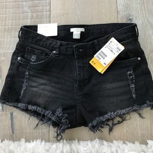 Black jean cut off shorts