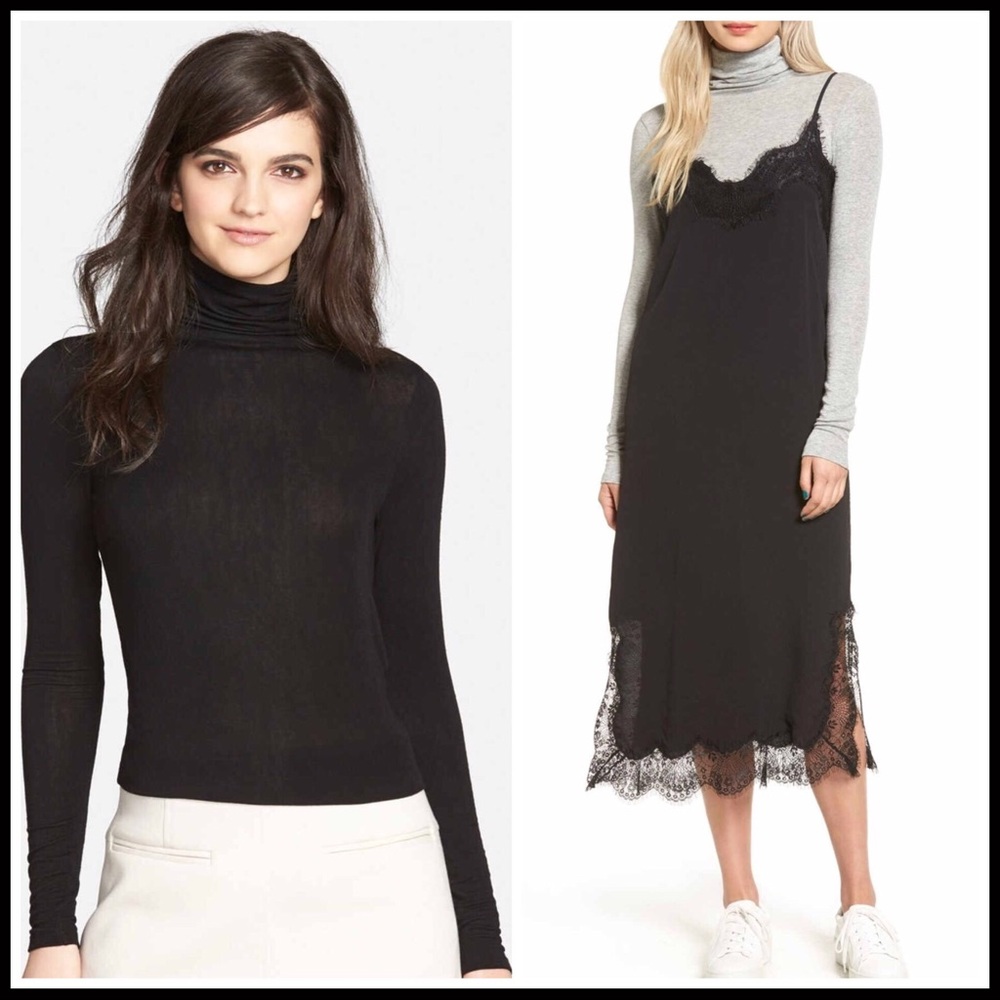 ❤️CHELSEA BLACK TURTLENECK LAYERING PULLOVER TOP - Picture 2 of 4