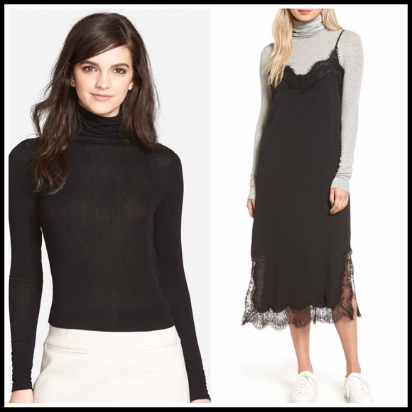 ❤️CHELSEA BLACK TURTLENECK LAYERING PULLOVER TOP - Picture 2 of 4