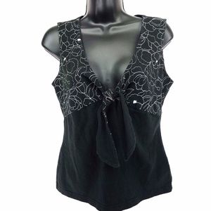 LOFT Top Empire Tie Front Floral