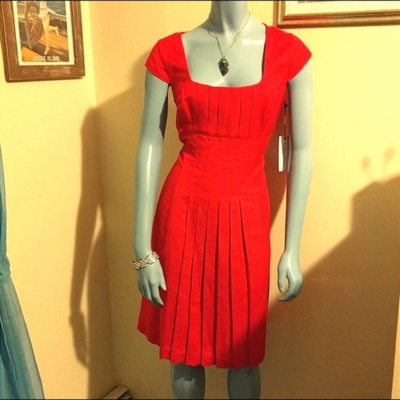 Calvin Klein Dresses & Skirts - RARE NWT #CK #FireLinen Pleated #TulipDress