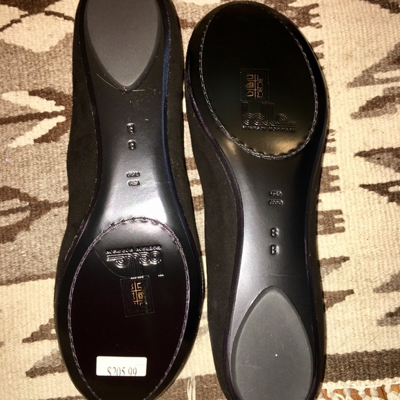 Belle black embellished suede ballet flats boho - Picture 5 of 6