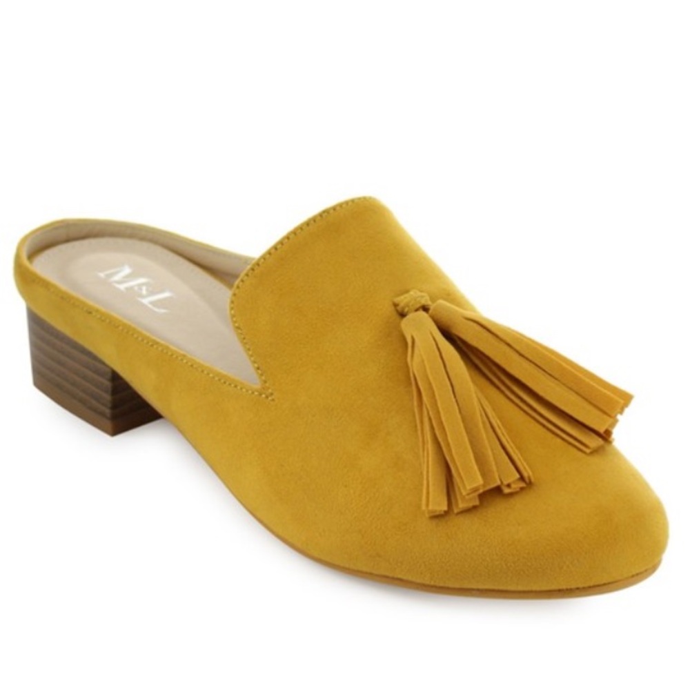Last Pair! Tassel Round Toe Mules Mustard Yellow - Picture 8 of 8