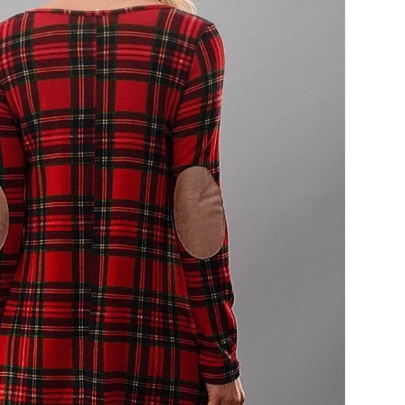 LAST❣️Plaid Dress with Elbow Patch - Picture 4 of 4