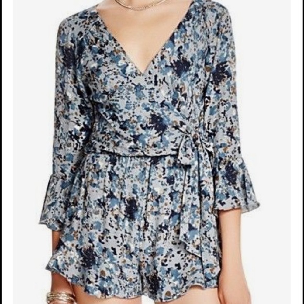 Free people ruffles floral romper