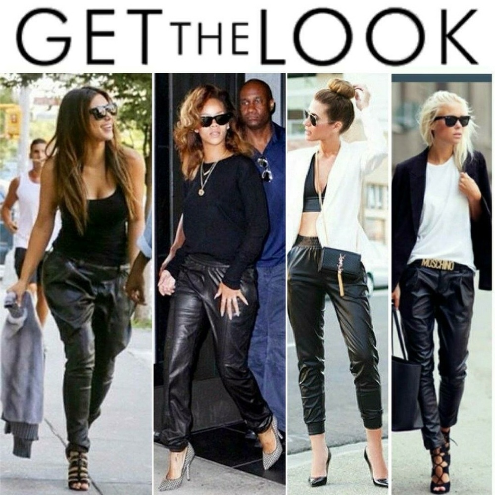 🔴LAST ONE 🔴 Black Faux Leather Joggers