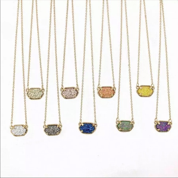 Rose Gold druzy necklace - Picture 2 of 8