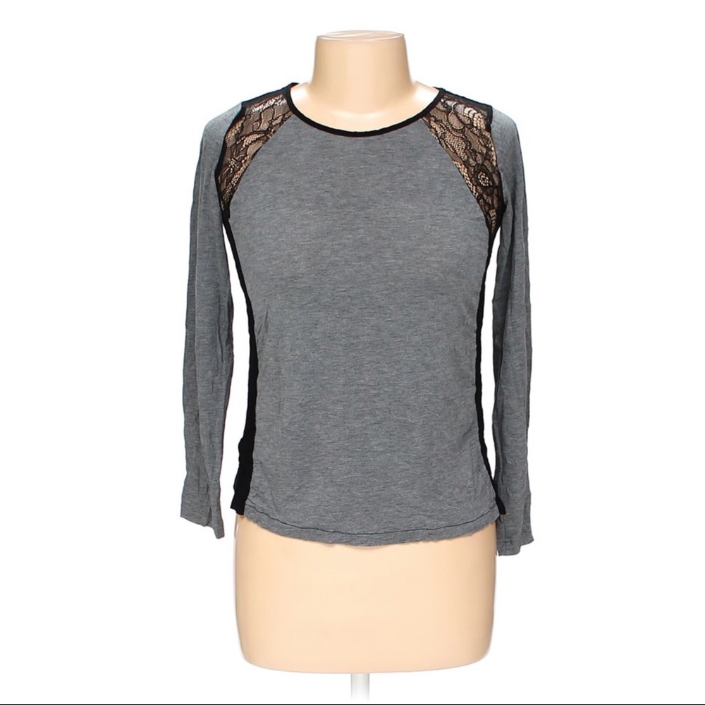 NWOT Zara gray and black long sleeve top