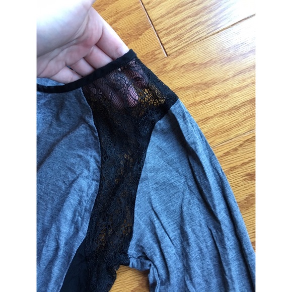 NWOT Zara gray and black long sleeve top - Picture 5 of 7