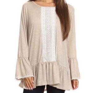 Cream Ruffled Top