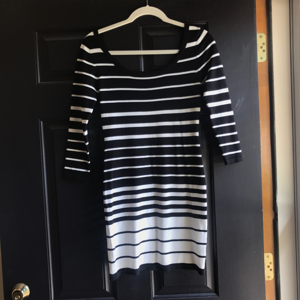 Tight black and white dress