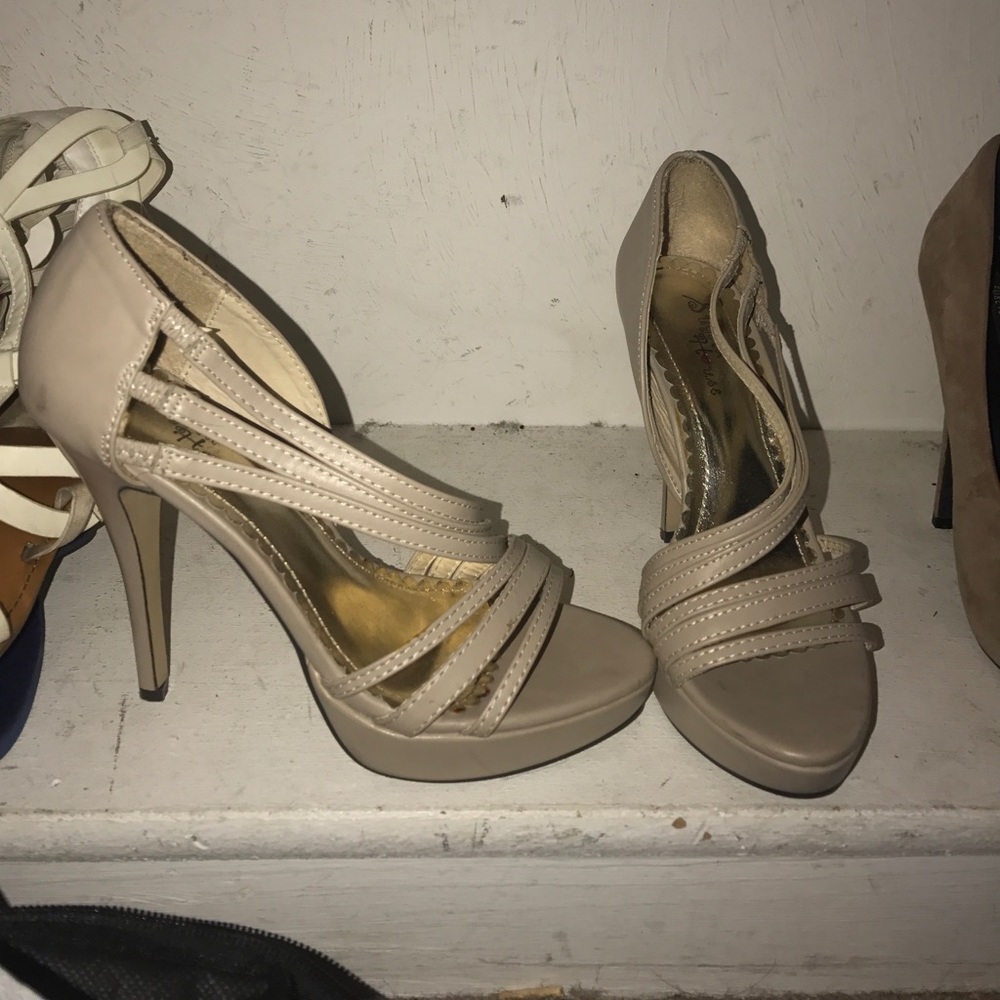 nude strappy heels