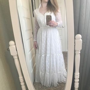 Vintage 70s Gunne Sax by Jessica SF Boho Lace Gown