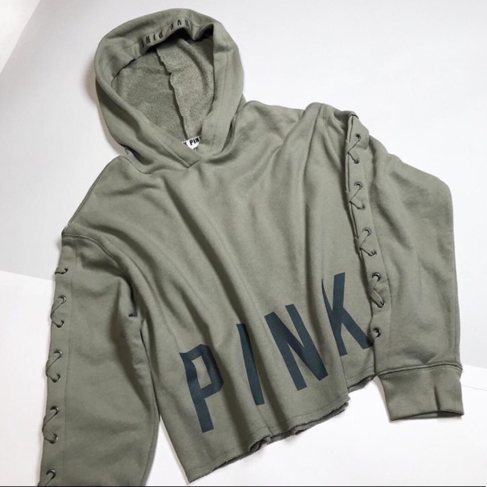 BNWT pink olive cropped hoodie 🐍