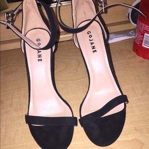 Black heel ankle strap