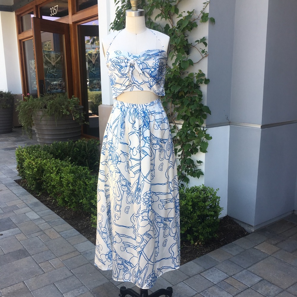 Silk Peek a Boo Halter Dress