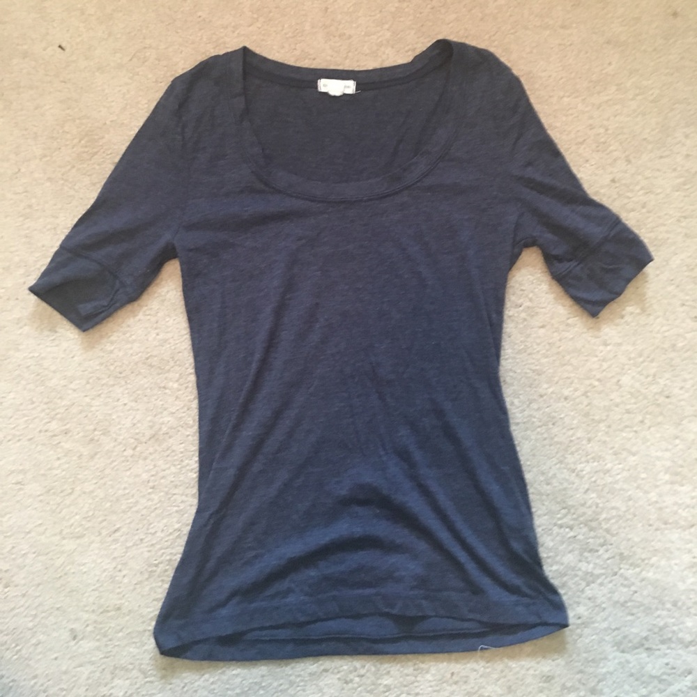 One quarter navy blouse
