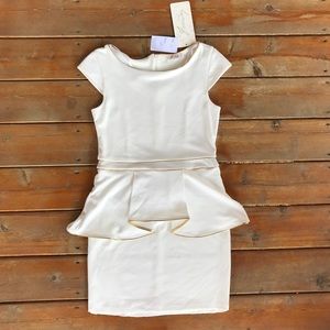 NWT white peplum mini dress