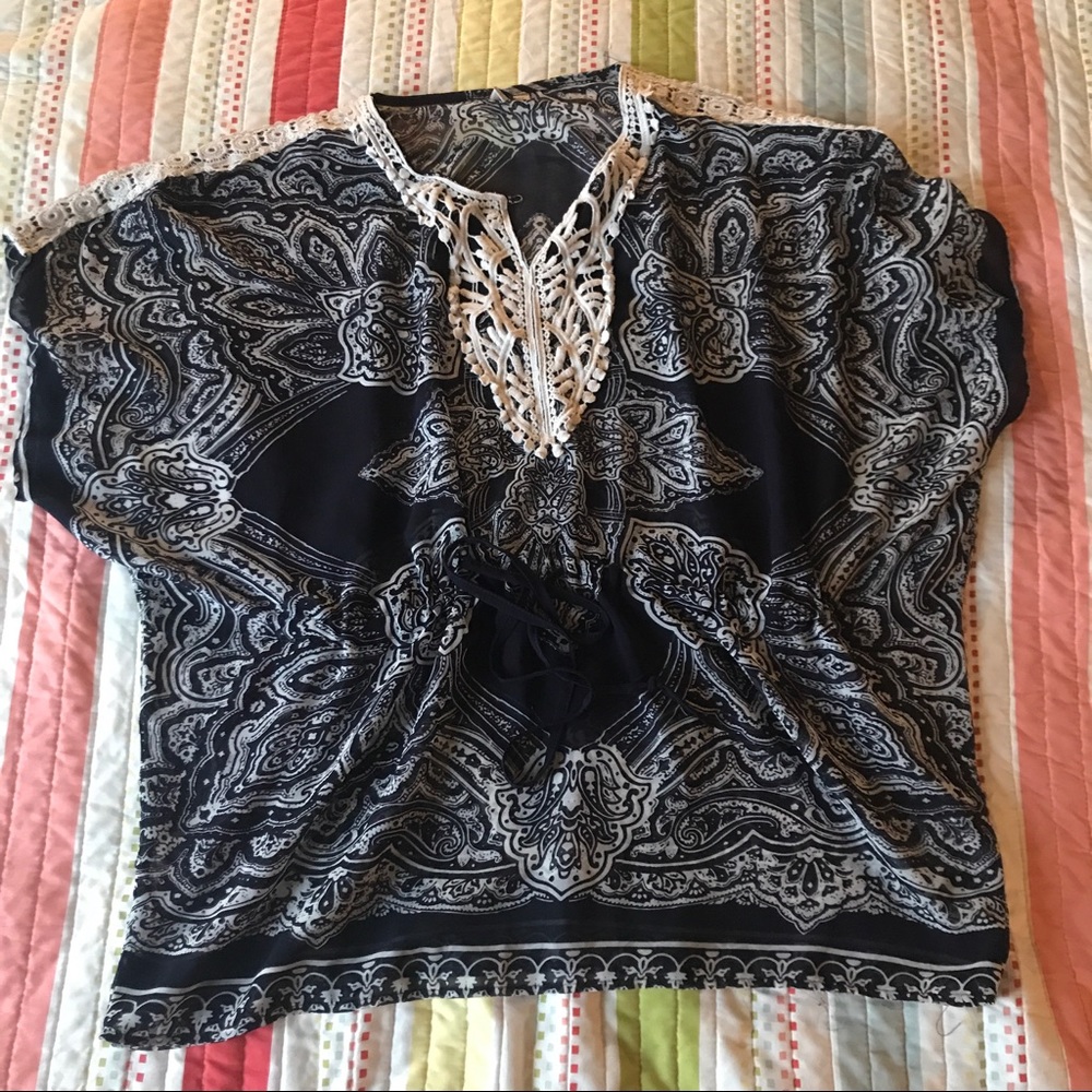 Printed Dolman Top