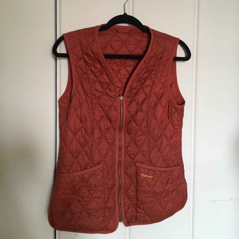 Barbour Orange Quilted Vest