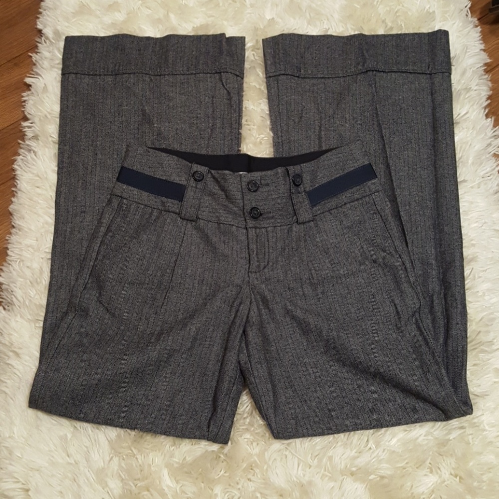Anthropologie idra Grey Wide Leg Flare Pant, Sz 4