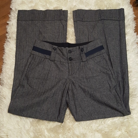 Anthropologie idra Grey Wide Leg Flare Pant, Sz 4 - Picture 1 of 5