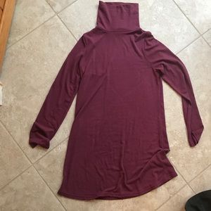 Plum/purple+red very comfortable turtleneck dress