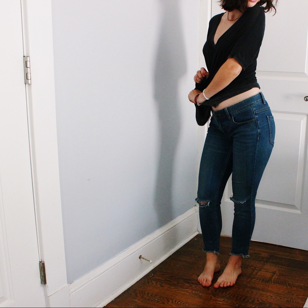 Raw hem Free People jeans