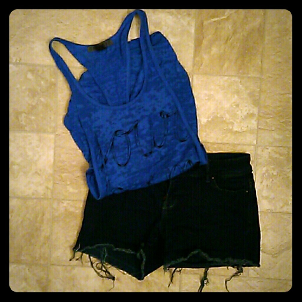 Navy Shorts and Low Armhole Tank Bundle!