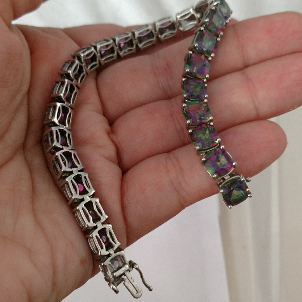Sterling Silver Mystic Fire Topaz Bracelet