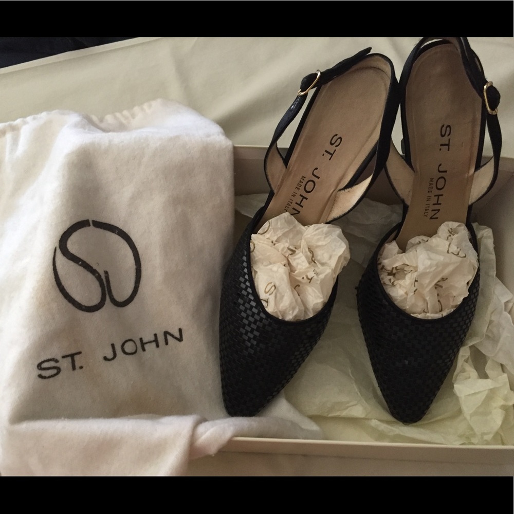 St John Sequin Slingback Shoes