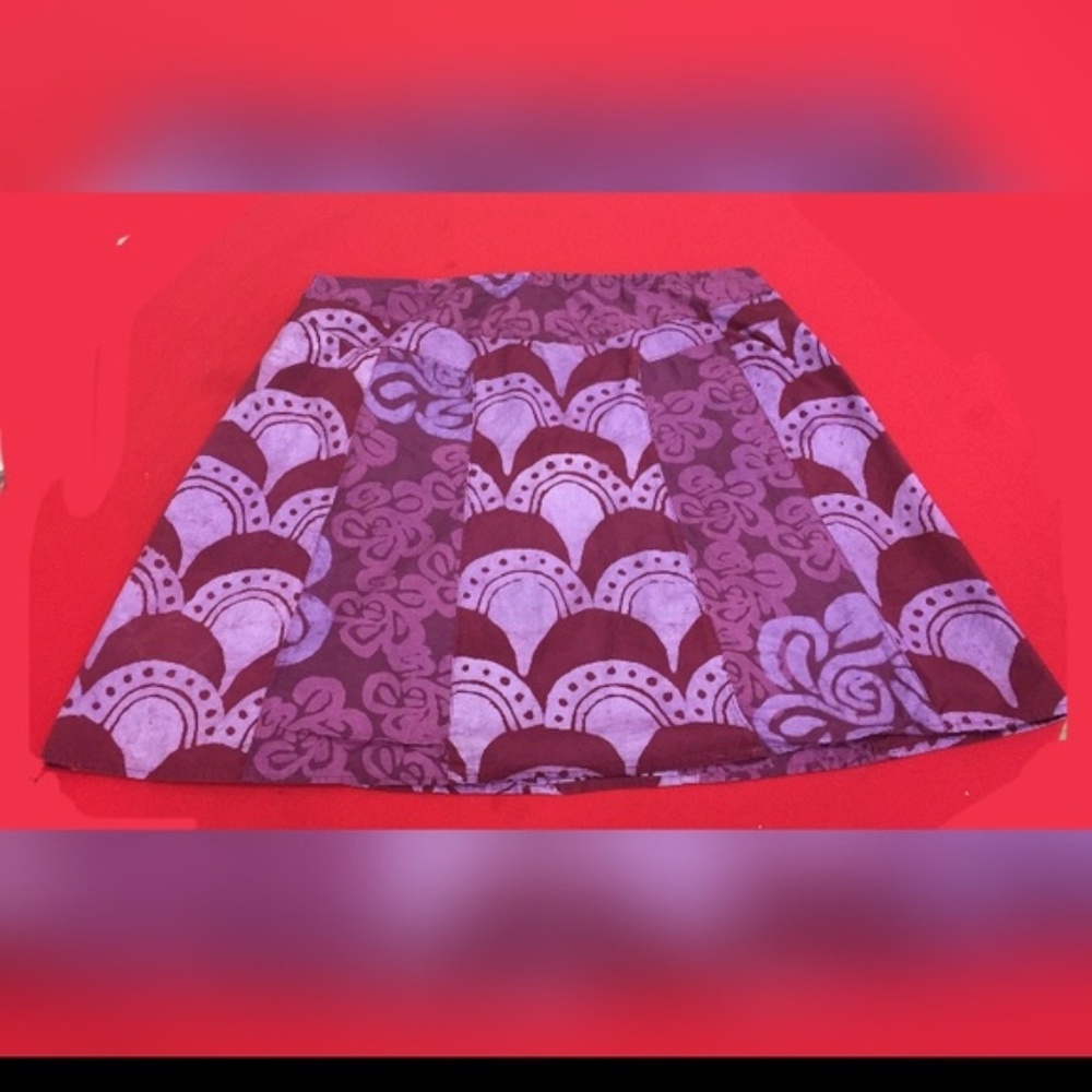 Boho skirt Hand stamped batik XL