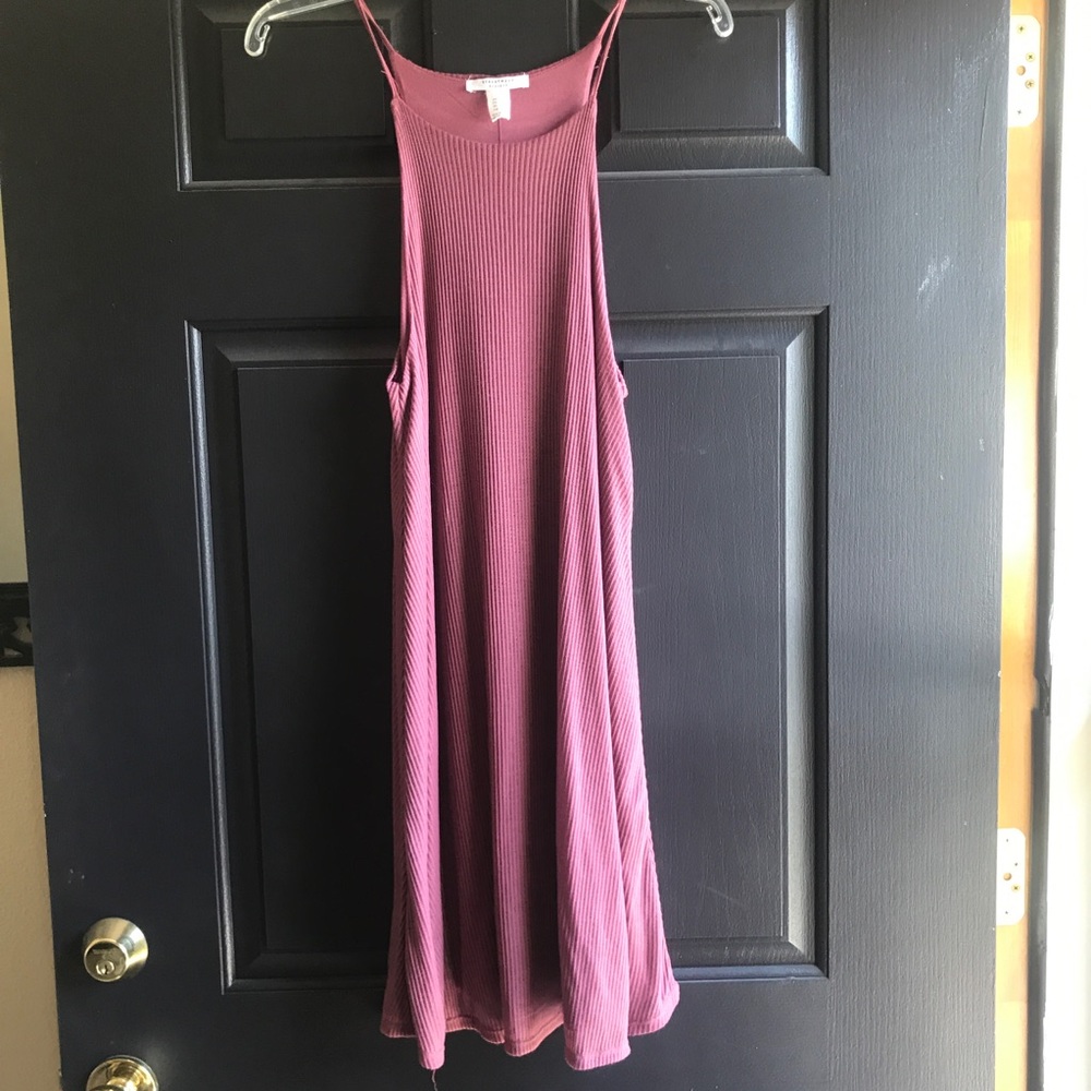High neck pink dress