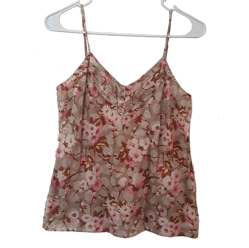 Calvin Klein Tan Pink Floral Cami 8